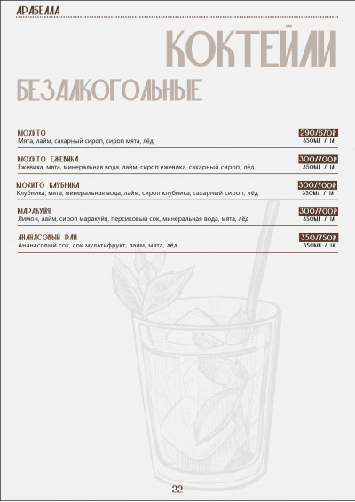Коктейли безалкогольные